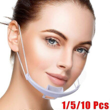 1/5/10Pcs Restaurant Mouth Mask Sheild Transparent Unisex Face Mask Mouth Reusable
