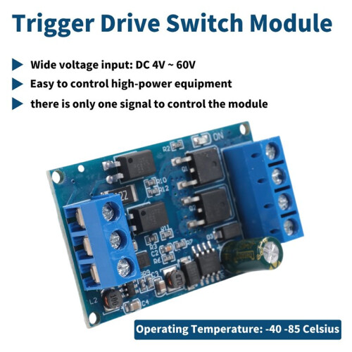 4V -60V High-Power Mos Fet Trigger Drive  Module Board Pwm Adjustable Controller Dual-Mos Module