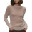 Women'S Basic Crewneck Sweater Long Sleeve Round Neck Pullover Khaki M 1