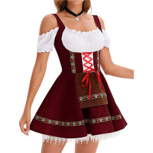 Women'S Oktoberfest Outfits Traditional German Bavarian Costumes Wine Red M
