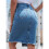 Women'S High Waisted Split Front  Hem Bodycon Midi Denim Skirt Medium  S 4