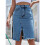Women'S High Waisted Split Front  Hem Bodycon Midi Denim Skirt Medium  S 2