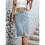 Women'S High Waisted Split Front  Hem Bodycon Midi Denim Skirt Light  S 3