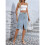 Women'S High Waisted Split Front  Hem Bodycon Midi Denim Skirt Light  S 5