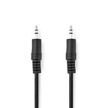 Stereo Audio Cable | 3.5 mm Male | 3.5 mm Male | Nickel Plated | 0.50 m | Round | Black | Label