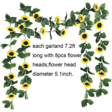 Artificial Sunflower Vine Artificial Silk Flower Garland Wreath 4 Pack