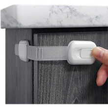 4pcs Child Safety Strap Locks for Cupboards, Fridge, Cabinets, Drawers, Dishwasher, Toilet, 3m Adhesive No Drilling