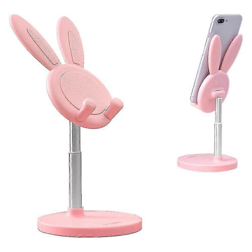 Cute Rabbit Mobile Phone Holder, Compatible with All Devices, Adjustable Height And Angle,pink