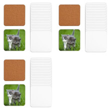 60 PCS Sublimation Coasters Blank Cork Backed Heat Transfer Coasters for DIY Painting Art Crafts, 3.9 X 3.9 Inches