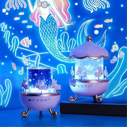 Rotating Cabin HD Projector Speaker Starry Sky Night Light Electronic Music Box Projection 1