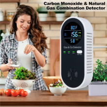 Koolmonoxide & Aardgas Combinatiedetector CO & Aardgas 4 in 1 CO Monitor Alarm met LCD-Display EU Stekker