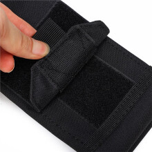 Black Phone Pouch Double-Layer Utility Tool Pouch with Hook&Loop Fastener Belt Pouch for Outdoor Camping