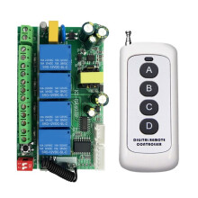 AC 85V-256V 4CH 4 Channel 10A Relay RF Wireless Remote Control System 433 MHz Transmitter and Receiver