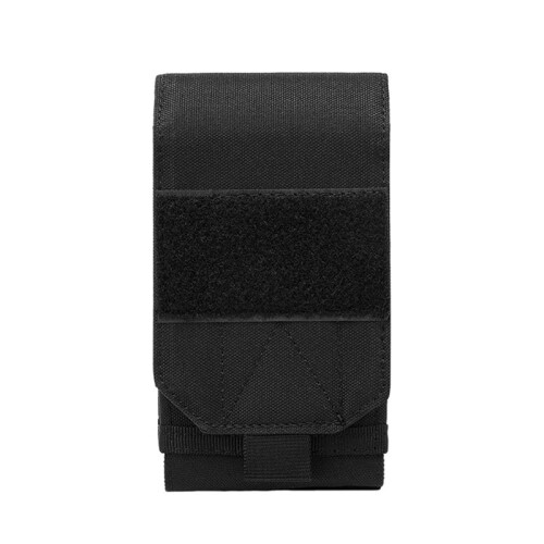 Black Phone Pouch Double-Layer Utility Tool Pouch with Hook&Loop Fastener Belt Pouch for Outdoor Camping 2