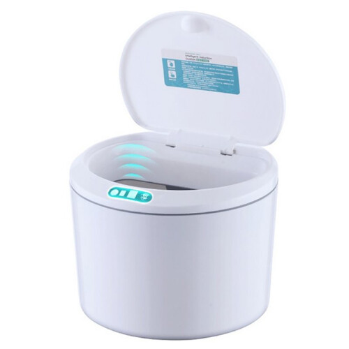 Desktop Sensor Trash Can 3L, Automatic  Waste Basket with Lid for Desk and Vehicle