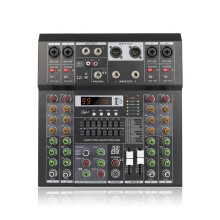 4 Channel Professional Audio Mixer Built-in 99DSP Effects 7-Band Graphic Equalizer 48V Phantom Power Console