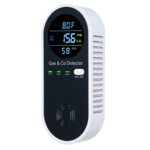Kohlenmonoxid- & Erdgas-Kombinationsdetektoren CO & Erdgas 4 in 1 CO-Monitor-Alarm mit LCD-Display EU-Stecker