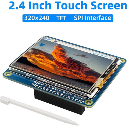 Tela Touch de 2,4 Polegadas para Raspberry Pi Zero /W/2 W Monitor TFT LCD com Interface SPI 320x240 para Pi 5 4B 3B+ 3B 3A+ 1