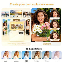 4K Vlog Camera 64MP Digital Camera with 3inch Flip Touch Screen 16X Zoom Beauty Filter Video Camera CCD Camera A