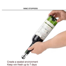 3-Pack Vacuum Wine Stoppers with Silicone, Leakproof and Fresh-Keeping, Suitable for Standard Wine Bottles (Silver)