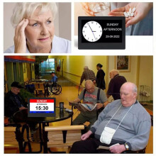 Orologio Sveglia Digitale da 7 Pollici con Dimmer Automatico, , per Demenza, Alzheimer, Orario per Anziani, Spina EU