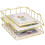 Letter Tray, Stackable, Copper, 2 Pieces Gold 1