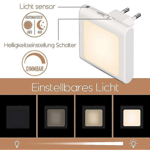 Night Light Socket with Twilight Sensor 4pcs Directional Light Warm White 2