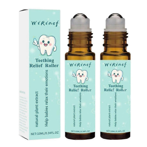 (2pcs) Teeth Relief Roller Essential Oil,Teething Roller Natural Pain Relief Roller