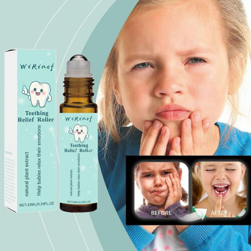 (4pcs) Teeth Relief Roller Essential Oil,Teething Roller Natural Pain Relief Roller 1