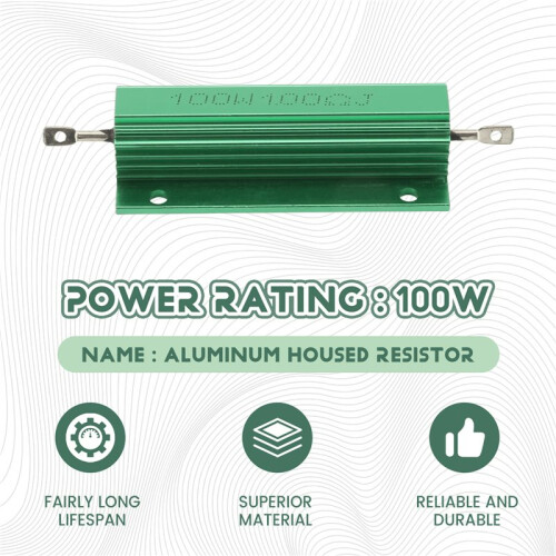 Aluminum Shell 100W Watt 100 Ohm Wirewound Power Resistor 1