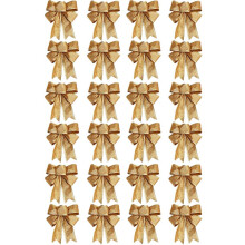 60PCS Christmas Tree Decoration Bows Ribbon Gold 25 X 21cm Xmas Ornaments