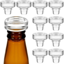 10 Bouchons en Verre pour Bouteilles de Vin, Bouchons Transparents en Cristal en Forme de T pour Carafes de Boissons Alcoolisées