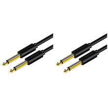 2X Cabo de Áudio Jack de 6,5 mm PVC 6,35 Jack Macho para Macho Cabo Aux para Amplificador de Misturador de Guitarra Baixo 6,35 mm,3 Metros