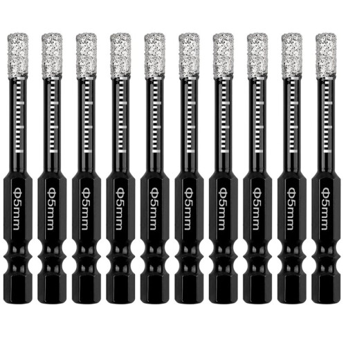 20Pcs Dry Diamond Drill Bits Set,3/16In Hex ShankTile Core Drill Bit for Tile Ceramic GraniteMarble Stone Hard Materials 1