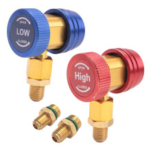 Freon R134A Auto Snelkoppeling Connector Messing Adapters Airconditioning Koelmiddel Verstelbare Spruitstukmeter