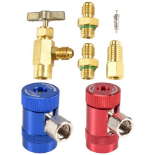 R1234YF SjäLvtäTande Burk med R134A Tankadapter och R1234 Snabbkopplingar, för A/C RefrigerAnts Mainfold MäTarsats
