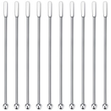 12 Stück Swizzle Sticks, Premium Edelstahl Cocktail GeträNke GeträNk RüHr Stab, Wiederverwendbare RüHr StäBchen für die Bar