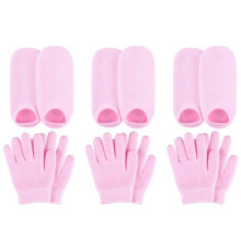 3X Moisturizing Gel Socks Gloves Set Hands Feet Skin Care Spa Treatment Hydrating Cool Soft Cotton Heel Booties Socks