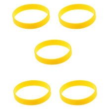 5X Fashion Silicone Rubber Elasticity Wristband Wrist Band Cuff Bracelet Bangle Yellow