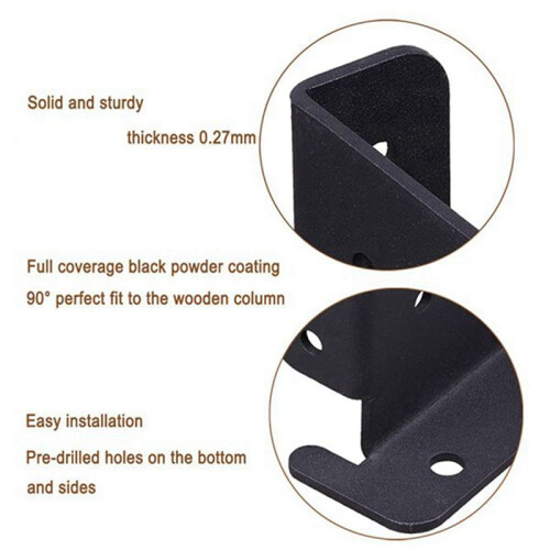 8Pcs Adjustable Wood Fence Pergola Post Base Brackets Kit Heavy Duty Post Anchor Base Brackets for Deck Railing Mailbox