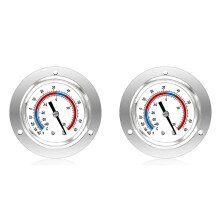 2X Cooler Thermometer Capillary Design Refrigeration Gauge,-40 to 65/-40 to 20, 2Inch Dial Stainless Steel Panel Mount