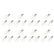 24 StüCk G40 LED Ersatz GlüHbirnen, E12 Schraube Sockel Bruchsichere LED Globe GlüHbirnen für Solar Lichter Ketten Warm Weiß