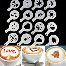 Pochoir à chocolat avec 16 pochoirs à café pour la décoration de pâtisseries, cappuccinos et desserts