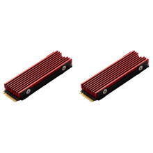 2X M.2 2280 NVMe Heatsink M.2 SSD Heatsink Cooling Pad Aluminum Dissipation with Thermal Pad for M2 2280 Ssd Red