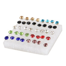40 Pcs/set Women Girl's Crystal Stud Earrings Christmas Present (size:5mm) #2