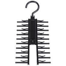 1x Necktie Hanger Compact Closet Organizer Adjustable Criss- Design Black