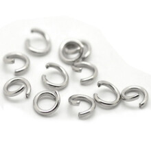 500x Silver Tone Stainless Steel Open Jump Rings 6mm