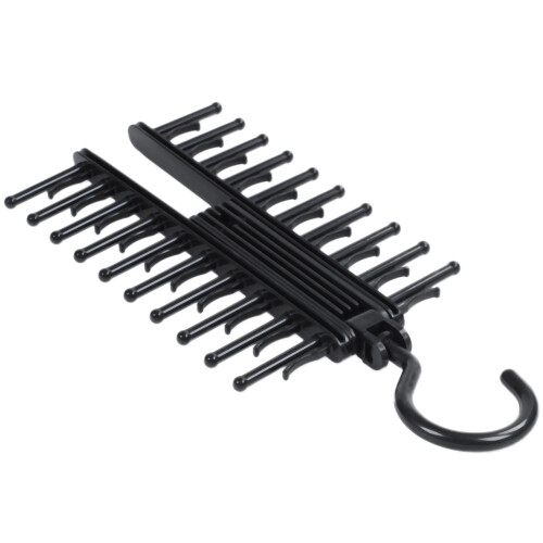 1x Necktie  Hanger Compact Closet Organizer Adjustable Criss- Design Black 2