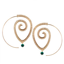 The Swirl Personality Princess Elegant Crystal Vintage Metal Earring Trendy Women Unique Casual Retro Style Alloy Goldplated Silver Earrings