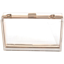 Women Cute Clear Acrylic Box Clutch Crossbody Purse Evening Bag
